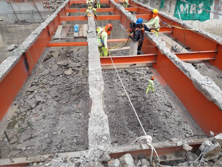 Desmontaje de puente oxicorte